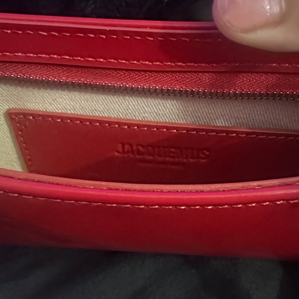 Jacquemus Red Shoulder Bag with Silver Chain - Picture 3 of 4